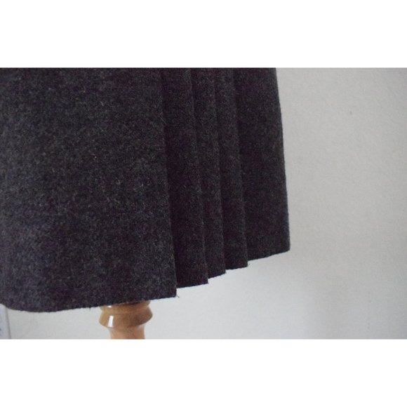 Vintage 80s Charcoal Gray Wool combo Midi Skirt size 8 | 27 waist - Picture 6 of 9